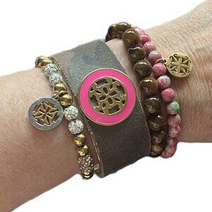 Rustic Cuff Set of FOUR stackable Bracelets Set